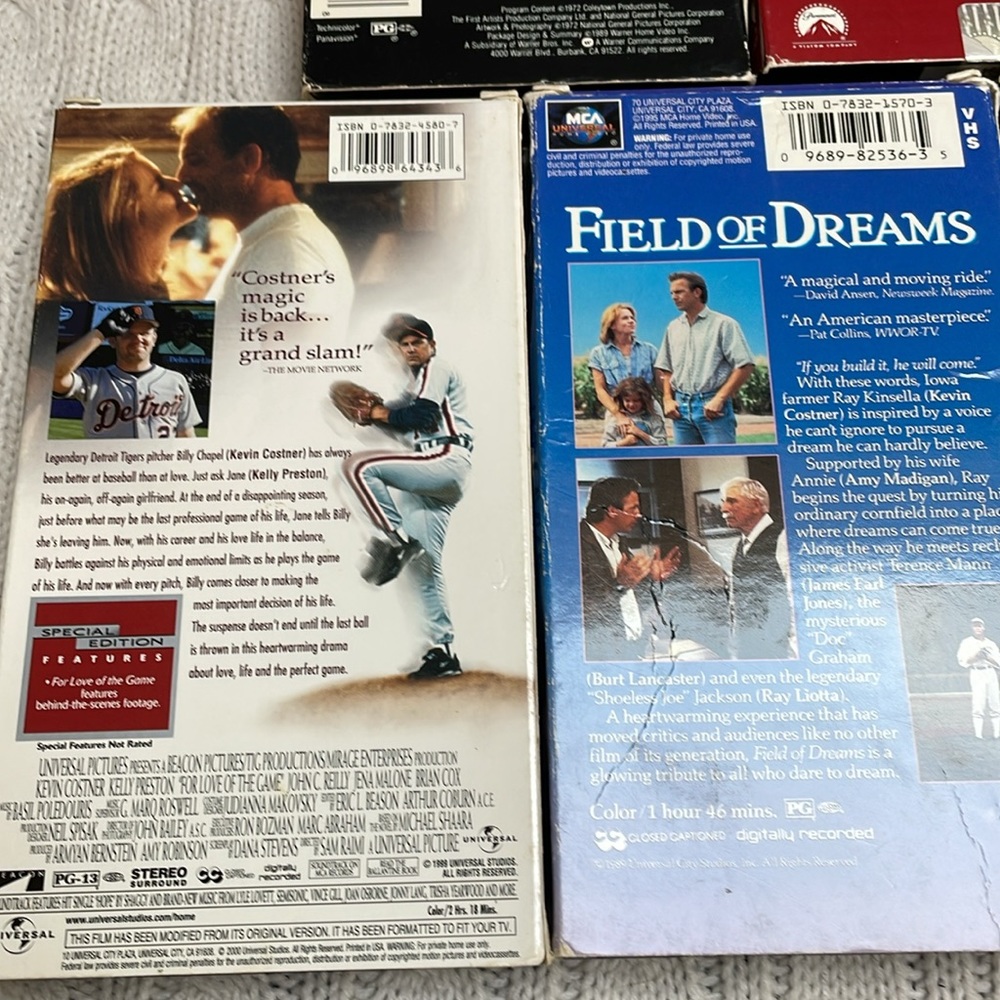 VTG VHS Lot of 5 movies. Kevin Costner/Paul Newman classics Baseball western 90s - Picture 6 of 7